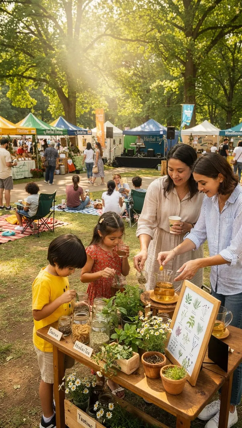 Zöld tea és gyógynövények gyönyörű tálban, egészséges életmódot sugallva.