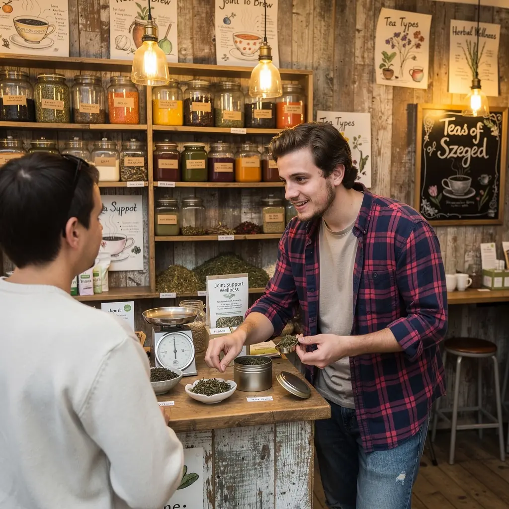 Illusztráció a tea elkészítésének lépéseiről, amely bemutatja az összes szükséges hozzávalót.